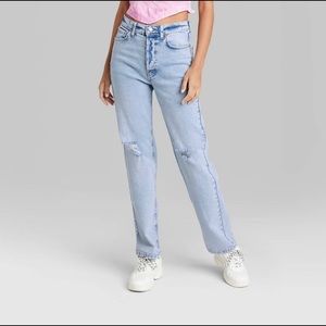 Wild Fable high rise straight leg jeans - distressed light wash